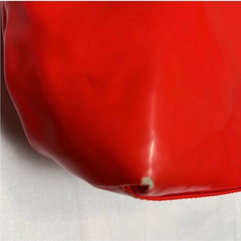 Kate Spade Fire Engine Red Patent Leather Tote Bag | Glossy Red Shoulder Bag - Picture 3 of 9